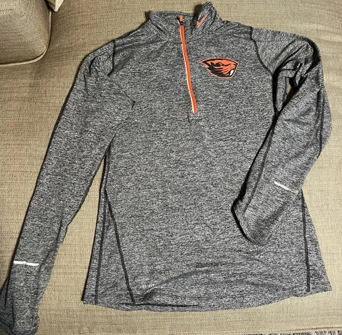 Oregon State Beavers Sweatshirt womens LARGE 1/4 Zip Pullover Nike Dri Fit Cover