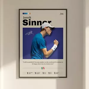 Póster de Jannik Sinner, arte de pared estrella de tenis, impresión Sinner regalo para fanáticos, decoración del hogar - Imagen 1 de 10