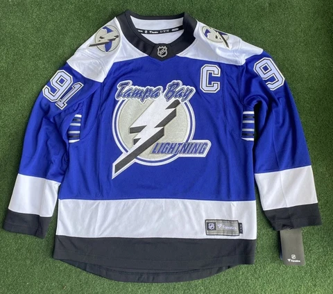 Fanatics Steven Stamkos Tampa Bay Lightning Reverse Retro NHL Jersey Blue Medium Cover