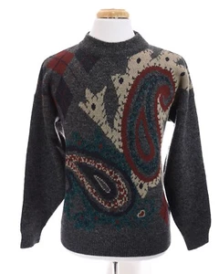Vintage Sears Roebuck & Co Men Sz L Italian Wool Acr Paisley Sweater Cosby Italy - Picture 1 of 12