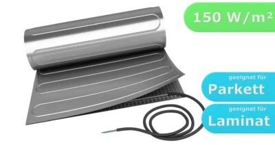 HOWATECH Fußbodenheizung elektrisch Laminat Parkett Vinyl Elektro Heizmatte 150 W/m²