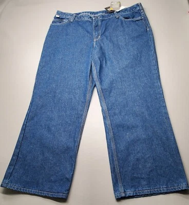 Pantalones de mezclilla de algodón de pierna ancha resistentes al fuego Carhartt FR para mujer talla 20 x 28 Foto 1 de 4