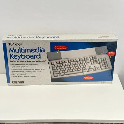 Precision 101 Key Multimedia Keyboard KB101MM Built-in Speakers & Mic - Image 1 of 4