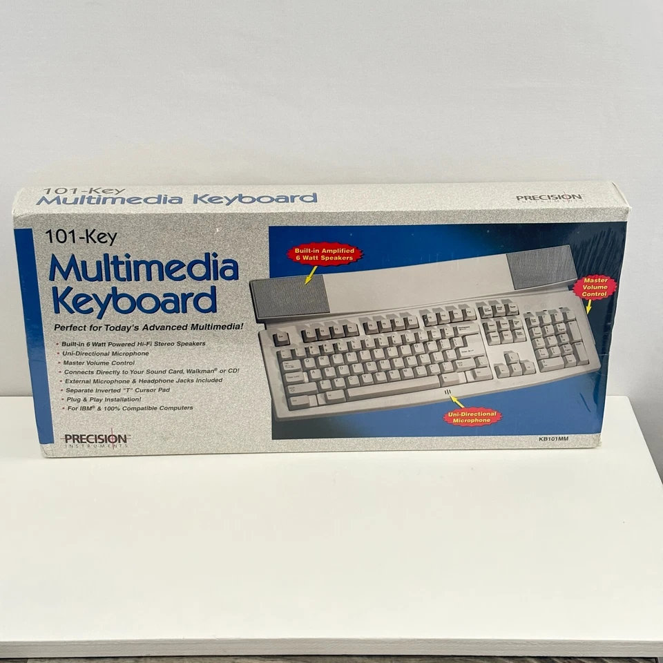 Precision 101 Key Multimedia Keyboard KB101MM Built-in Speakers & Mic - Image 1 of 4