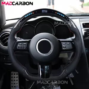 Volante deportivo LED de fibra de carbono real para Mazda RX-8 RX8 2008-2010 nuevo - Imagen 1 de 14