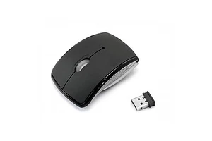 Silent Click Quiet Folding Optical Wireless Arc Mouse Portable Compact BLACK - Picture 1 of 3