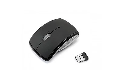 Silent Click Quiet Folding Optical Wireless Arc Mouse Portable Compact BLACK - Image 1 of 3