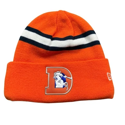 Denver Broncos NFL New Era Beanie Hat Orange Knit Winter Football Cap - Image 1 of 4