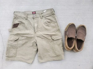 🌹2-PACK BUNDLE🌹 Mocassino slip-on George marrone oliva e abbigliamento da lavoro Wrangler Cargo - Foto 1 di 12