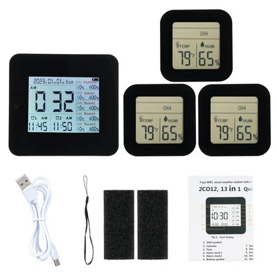 13-in-1 Digital Hygrometer Indoor Outdoor Thermometer With 3 Remote Sensors - Bild 1 von 4