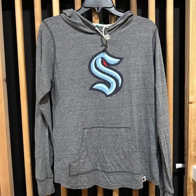 Seattle Kraken Hoodie Women Size M Medium Grey Gray Lightweight Long Sleeves - Imagem 1 de 4