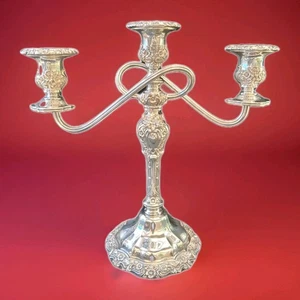 1 Vintage International Silver Coutess versilbertes Kerzenleuchter mit gedrehten Armen - Bild 1 von 20