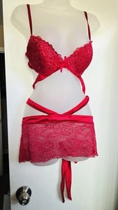 Rosa Spitzenrock Dessous Set Intim groß - Bild 1 von 5
