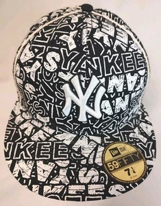 New Era 59Fifty MLB New York Yankees NY Hat Graffiti All Over Print Fitted 7 1/4 - Picture 1 of 7