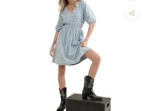 NEW Womens Size Large Blue B Denim Dress Open Back Free Shipping - Picture 1 of 7