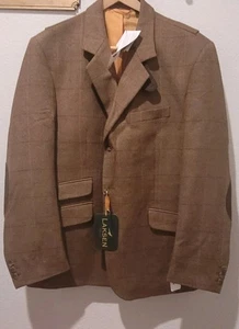 LAKSEN Shooting Sport, Hunting  Jacket Men's Size 2XL Brown Tweed  NEW - Poland - Picture 1 of 13