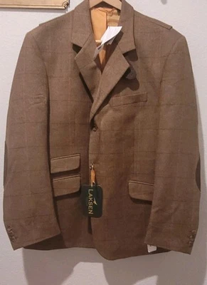 LAKSEN Shooting Sport, Hunting  Jacket Men's Size 2XL Brown Tweed  NEW - Poland - Image 1 of 4