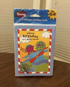 NEW - Barney & Baby Bop Birthday Cards 2001 Pack Of 5 American Greetings Corp - Picture 1 of 8