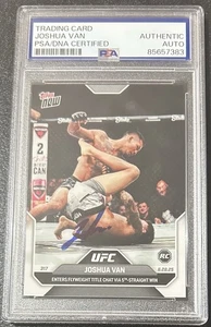 Joshua “The Fearless” Van Signed Topps Now Rookie Card. RC. PSA COA. MMA. UFC - Picture 1 of 2