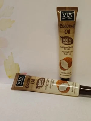 Aceite de coco vía natural 1,5 oz 100 % natural para cabello y piel paquete de 2 Foto 1 de 2