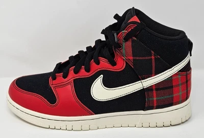 Nike Dunk High SE Tartan Plaid Black University Red DV0826-001 Christmas Dunk - Image 1 of 4