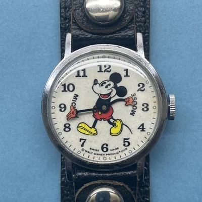 Reloj Pulsera Mickey Mouse Vintage Años 70 Bradley Disney Suizo 34mm Funcionando Foto 1 de 4