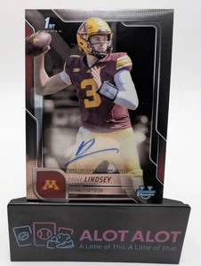 Bowman University 2025 cromo primer autógrafo de Drake Lindsey automático Minnesota - Imagen 1 de 5