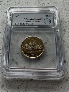 1999-P Washington State Quarter New Jersey 24kt Gold Plated ICG - Authentic - Picture 1 of 2