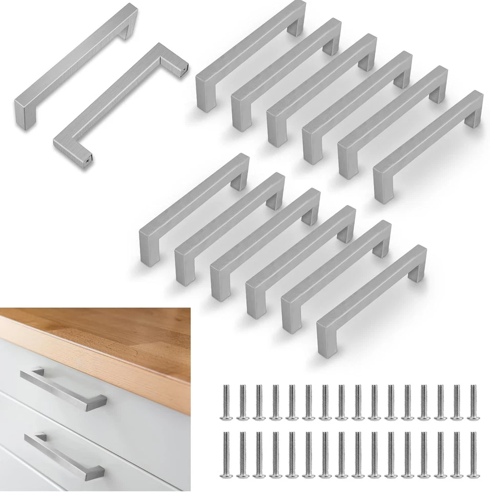 12 Pezzi Maniglie per Armadietti, Acciaio Inox Maniglie Armadio, Maniglie per Mo - Immagine 1 di 4