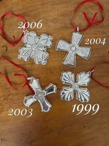 1999, 2003, 2004, 2006 Reed And Barton Silver Xmas Ornaments - Picture 1 of 1