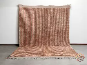 Amazing Handmade Moroccan Berber Rug -brown solid rug, Custom Beni Ourain Area - Picture 1 of 10