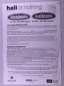 Red Hot Chilli Peppers Blur Charlatans Press Release Reading Leeds Festival 1999 - Picture 1 of 4
