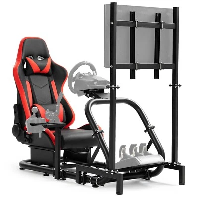 Minneer Sim Racing Cockpit mit TV Stand Sitz Fit Logitech G29 G920 Thrustmaster