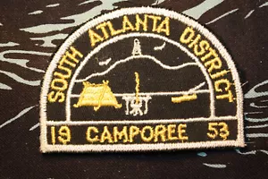 Rare 1953 BSA Boy Scout South Atlanta District Camporee Patch Georgia Council - Picture 1 of 2