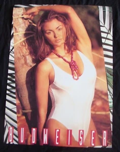 BUDWEISER beer promo poster WHITE SWIMSUIT original store display 1994 - Picture 1 of 2