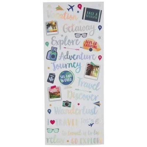 Foil Vacation Travel Sayings Stickers Set - Image 1 of 1