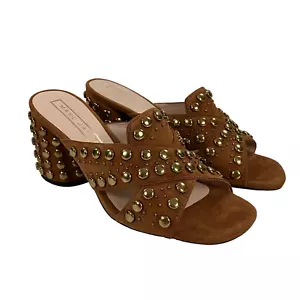 Marc Jacobs Aurora sandali con borchie e tacco a mulo donna US 6/EU 36 marroni NUOVI $425 - Foto 1 di 8