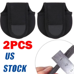 2PC Fishing Reel Cover Bag Protective Baitcasting Trolling Case NEW - Picture 1 of 18