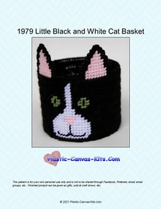 Piccolo Cestino per Gatti Bianco e Nero - Modello o Kit in Tela Plastica - Foto 1 di 1