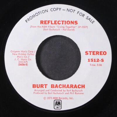 BURT BACHARACH: living together growing together / reflections A&M 7" Single - Image 1 of 2
