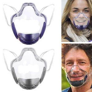 1 Pcs Reusable Plastic Clear Face Covering Transparent Mask for Restaurant, Hair - Picture 1 of 7