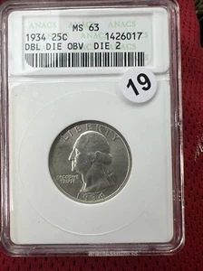 1934 25c Ddo Die 2 - Picture 1 of 3