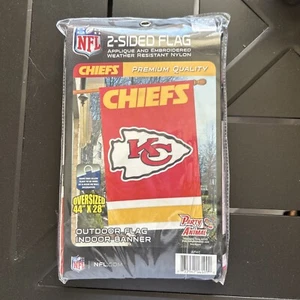 KANSAS CITY CHIEFS HAUSFLAGGE APPLIKATION BESTICKT 2-SEITIG OVERSIZED • LIZENZIERT - Bild 1 von 2