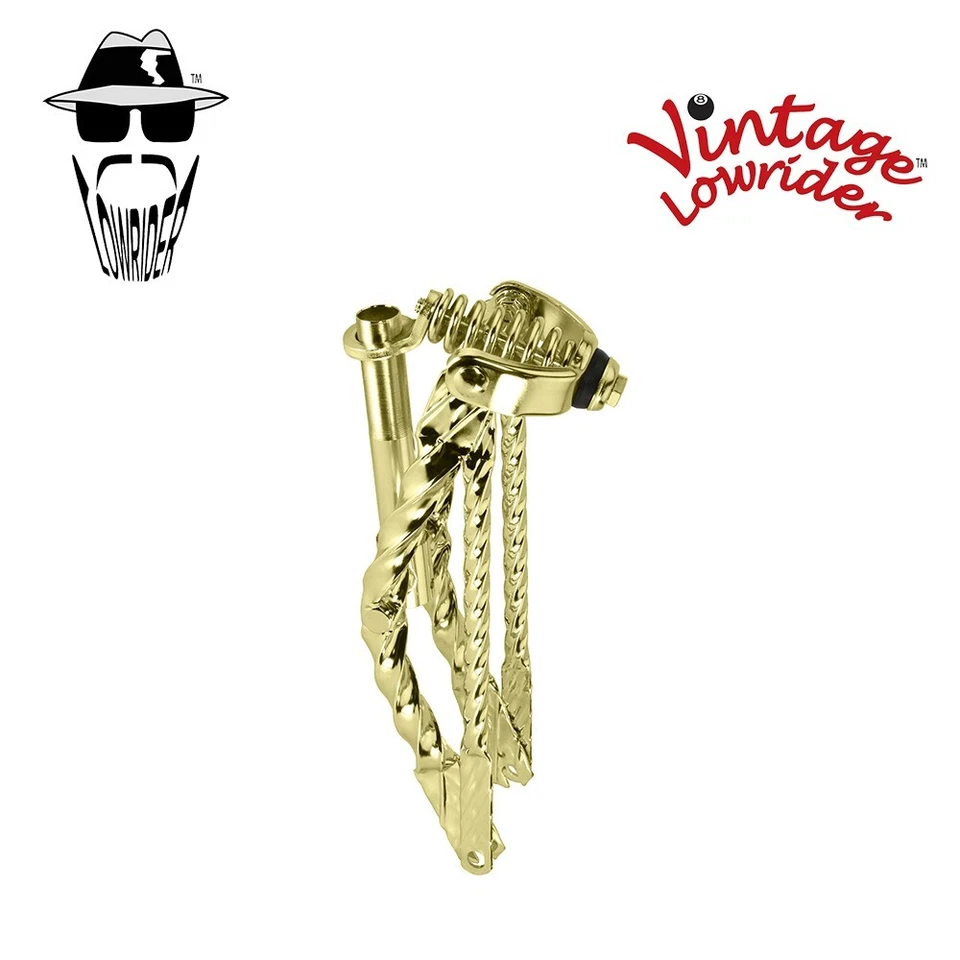 Original Vintage Lowrider 12" Bicycle Classic Square Twisted Spring Fork Gold - Image 1 of 1