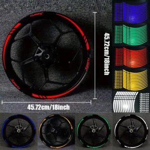 Reflector Sticker Car Tire Decal Tape Wheel Rim Stripe Sports For Motorcycle Kit - Imagen 1 de 17