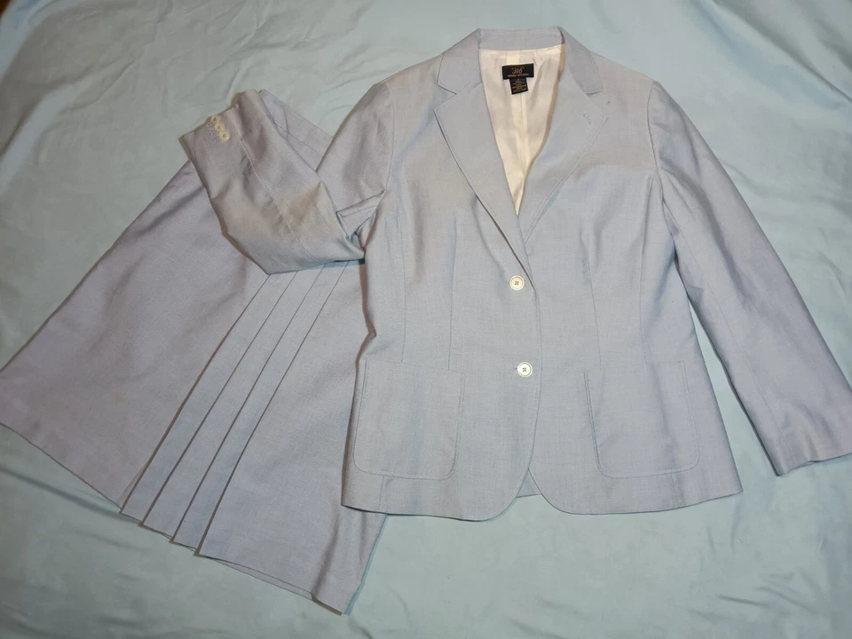 Костюм блейзер Brooks Brothers 346 2 шт. 12 коробок плиссированная юбка 8 с подкладкой Cupro женский - Изображение 1 из 4