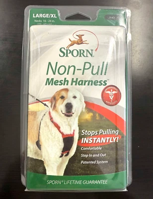 Sporn No Pull Dog Harness for Large Dogs, Durable Black Nylon Mesh, size L/XL - Image 1 of 4