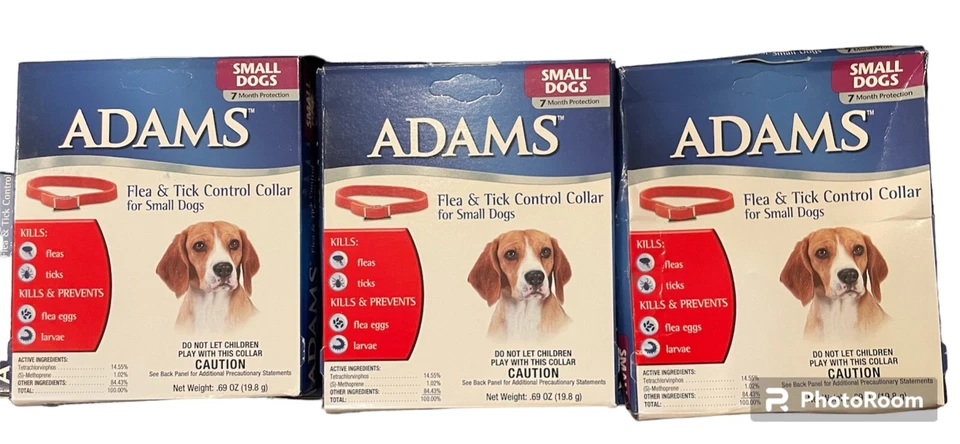 X' 3 Adams Dog Puppy Flea & Tick Eggs Larvae Collar Small 15" 7 Month protection - Image 1 of 1