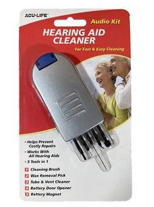 5-in-1 Hearing Aid Cleaning Tool Kit for Home or Travel Audio Kit - Picture 1 of 2