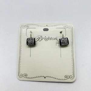 Brighton Meridian Black And Crystal Lever Back Earrings NWT $62 - Picture 1 of 6